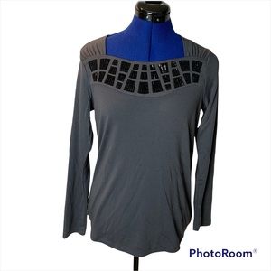 💝 FREE with Purchase - Bob Mackie Wearable Art Beaded Long Sleeve Top